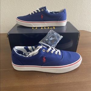 Polo Ralph Lauren Keaton-pony sk ltl canvas blue sneaker size 10.5 new